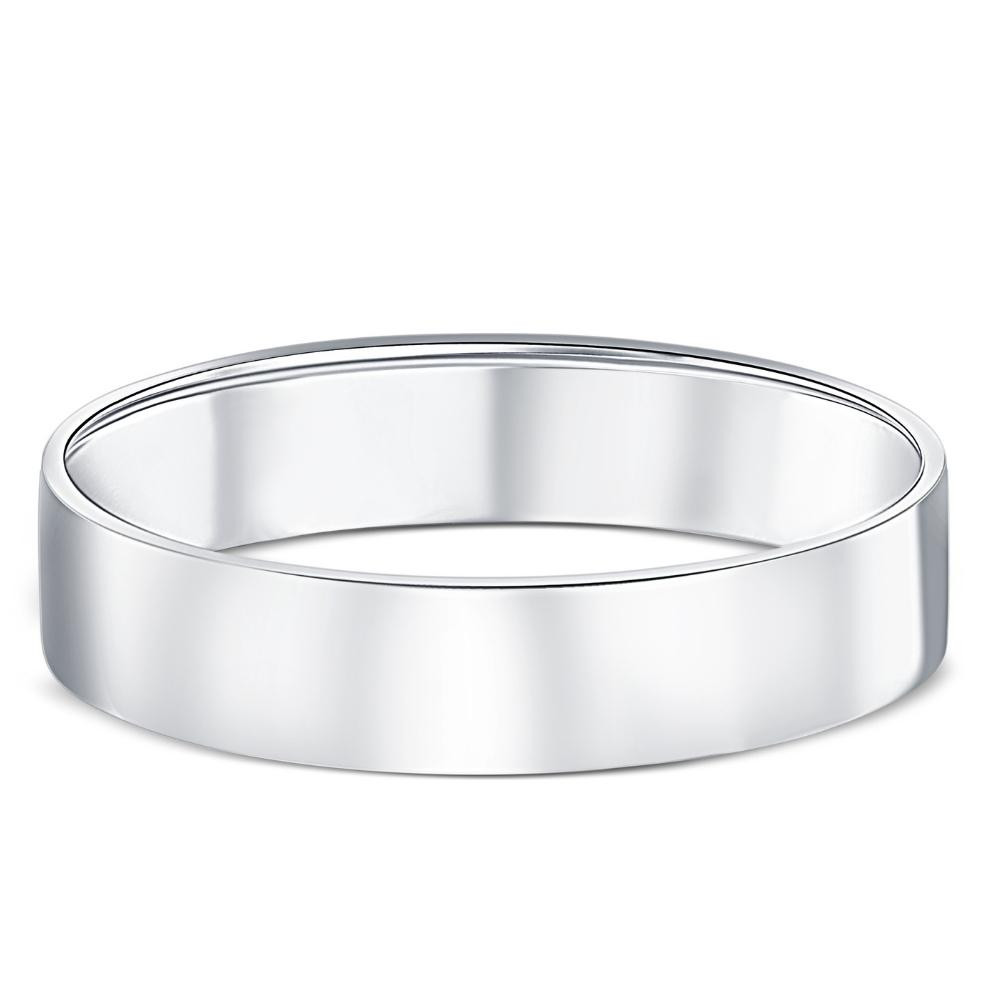 950 Platinum 5mm Flat Comfort Fit Wedding Band Ring