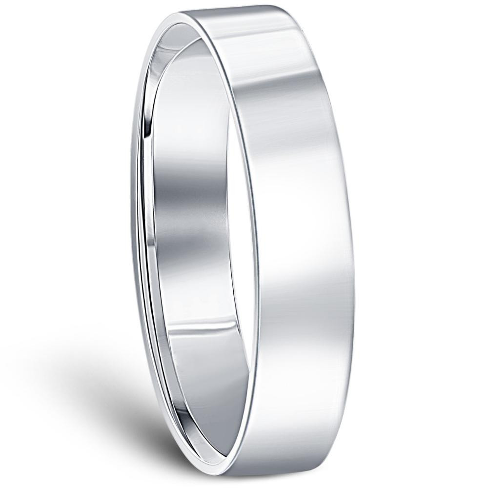 950 Platinum 5mm Flat Comfort Fit Wedding Band Ring