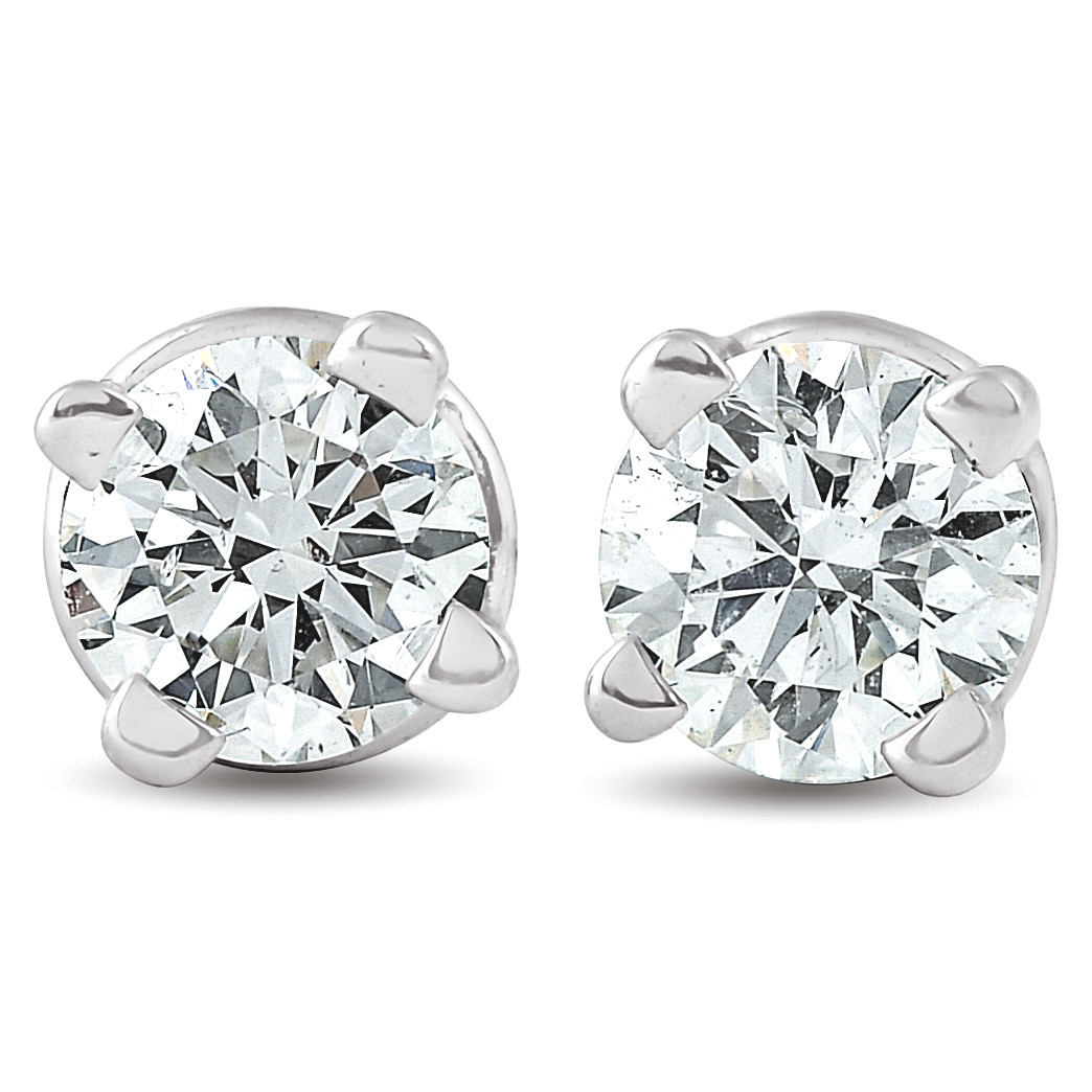 1/4 Ct Diamond Studs 14k White Gold (F-G, VS)