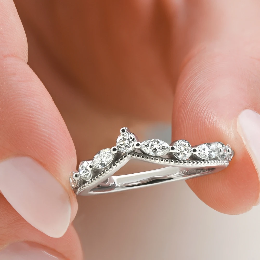 1Ct Diamond Wedding Contour Fancy Anniversary Ring in 14k Gold Lab Grown (F-G, VS2-SI1)