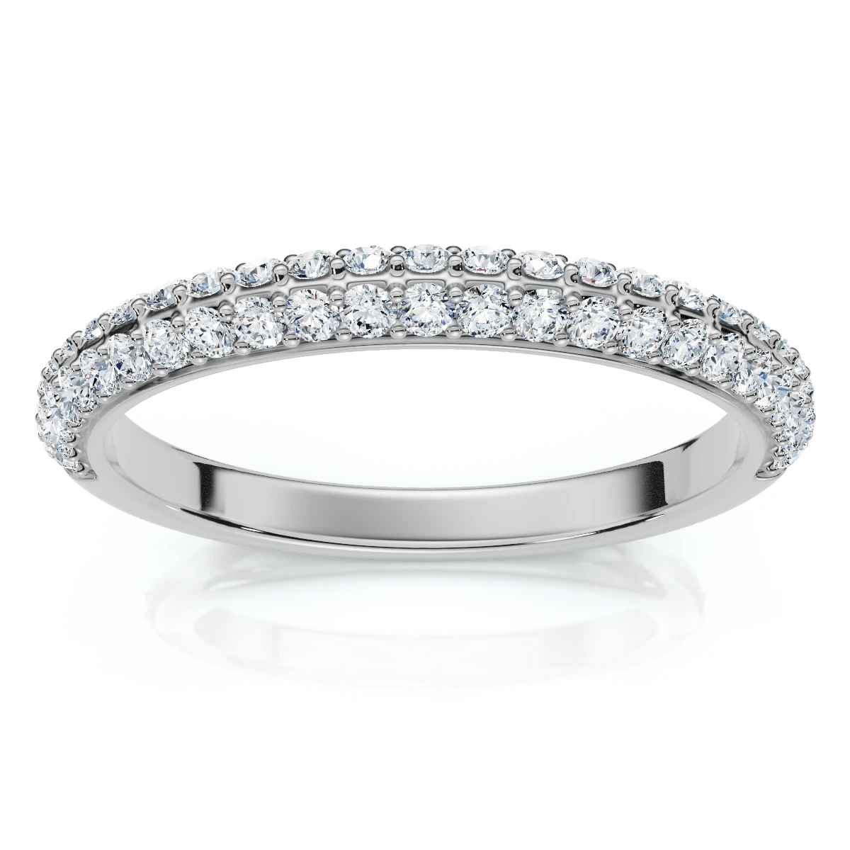 1/4Ct TW Diamond Micro Pave Wedding Ring Stackable Band 14k Gold Lab Grown (F-G, VS)