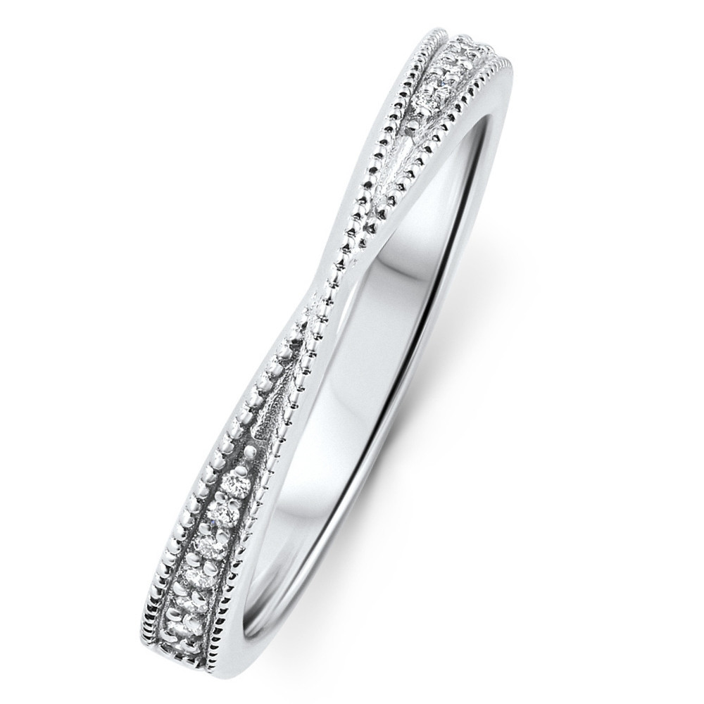 1/10Ct Diamond Wedding Contour Anniversary Ring in 14k Gold Lab Grown (F-G, VS2-SI1)