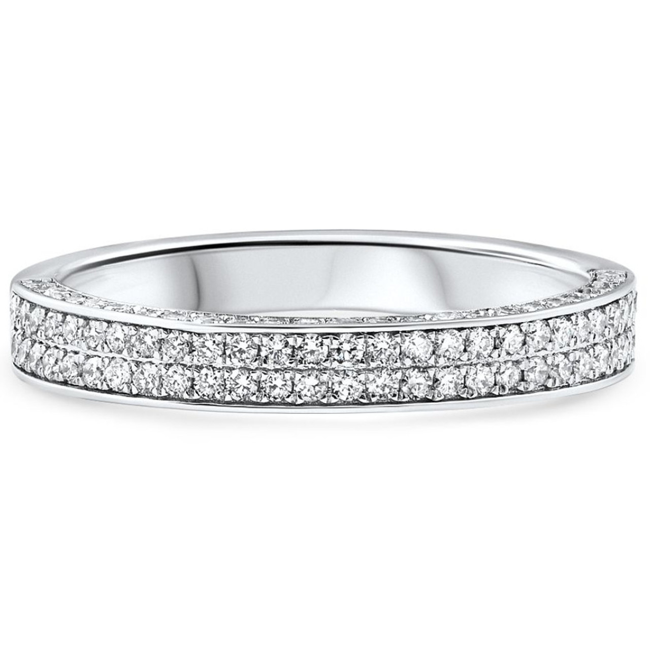 1/2Ct Pave Diamond Wedding Ring Stackable Wedding Band 14k Gold Lab Grown (F-G, VS) 1/2Ct Pave Diamond Wedding Ring Stackable Wedding Band 14k Gold Lab Grown (F-G, VS)