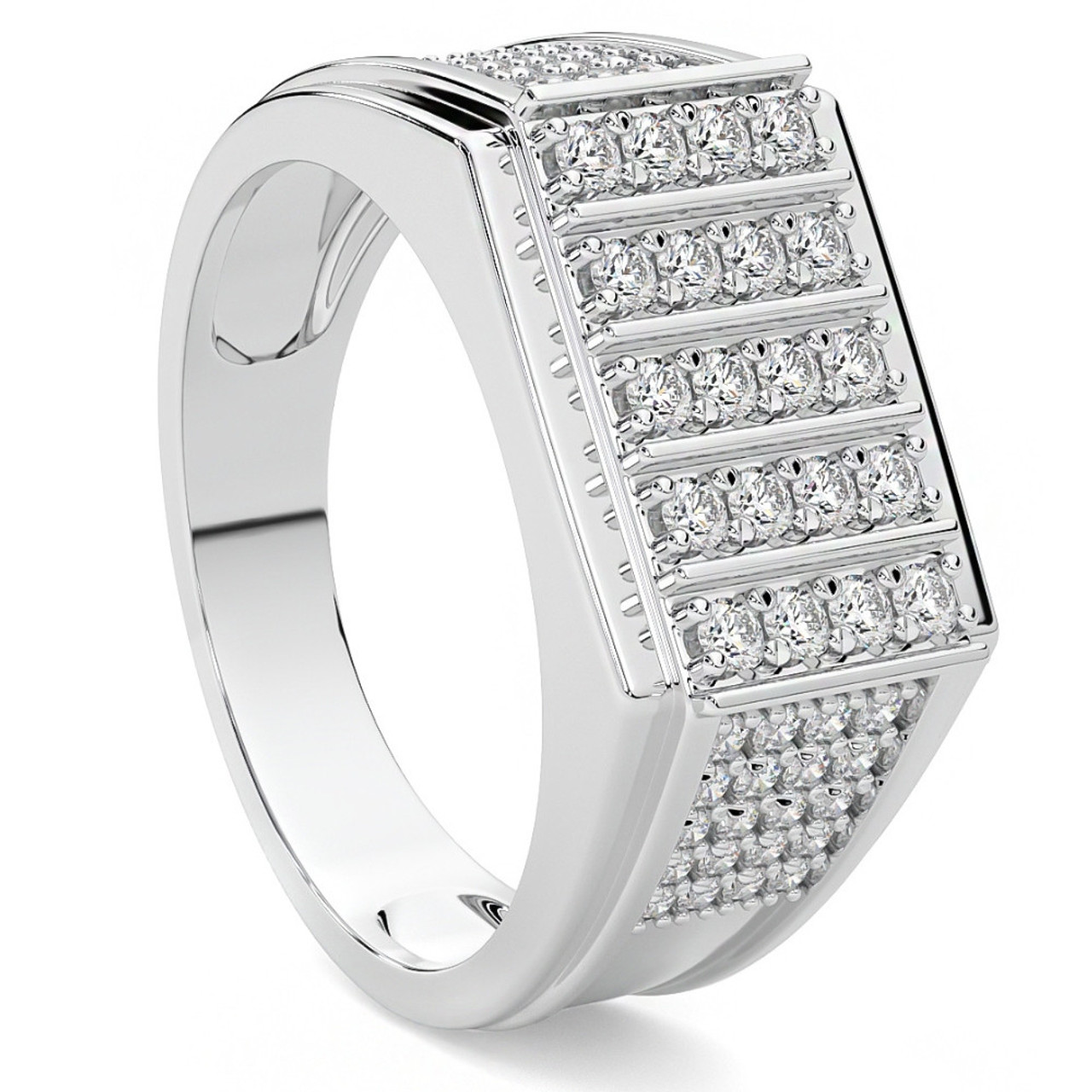 1Ct Men's Diamond Ring 14k Gold Lab Grown (F-G, VS2-SI1)