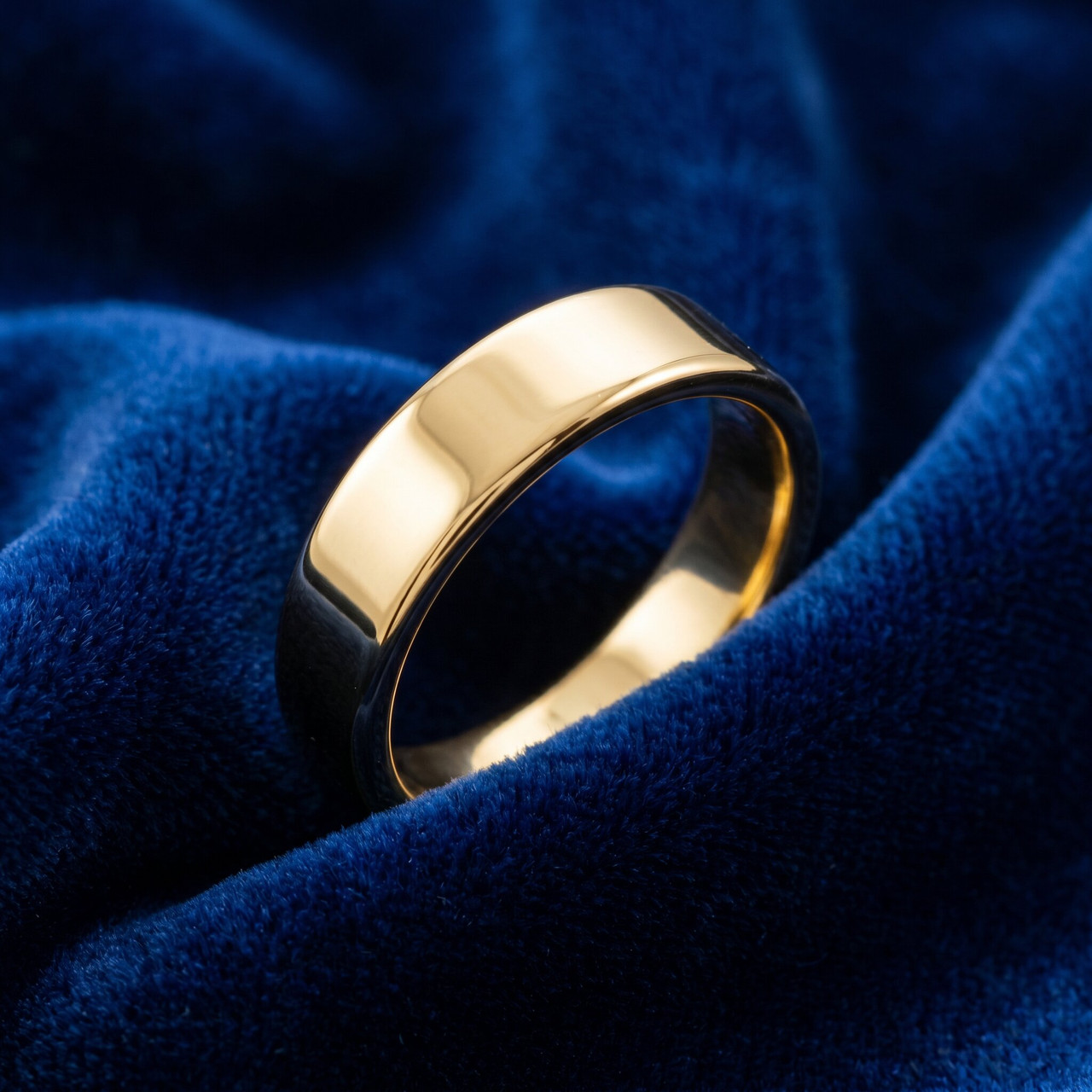 5mm Flat High Polished Wedding Band 10K Yellow Gold