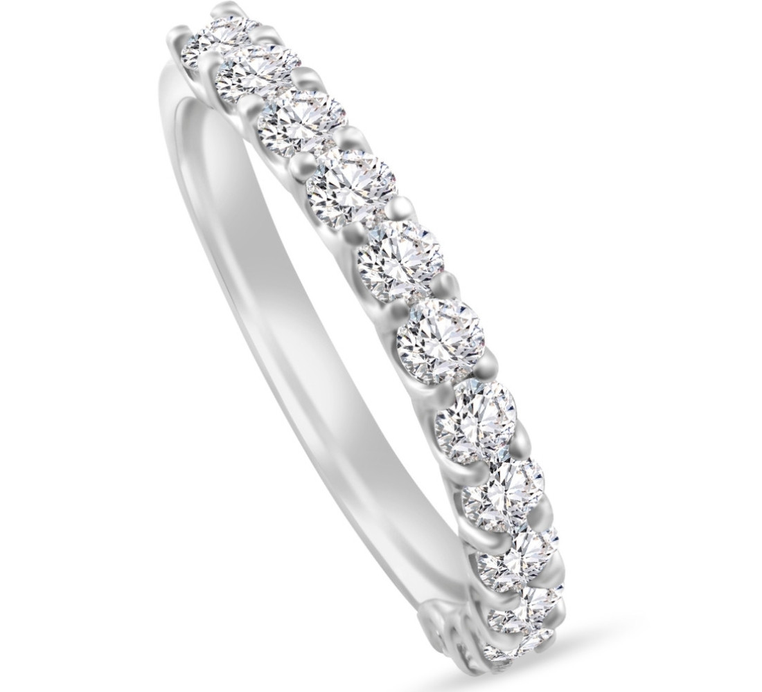 1Ct TW Round Cut Diamond U Prong Wedding Ring Stackable Band 14k Gold Lab Grown (F-G, VS2-SI1)