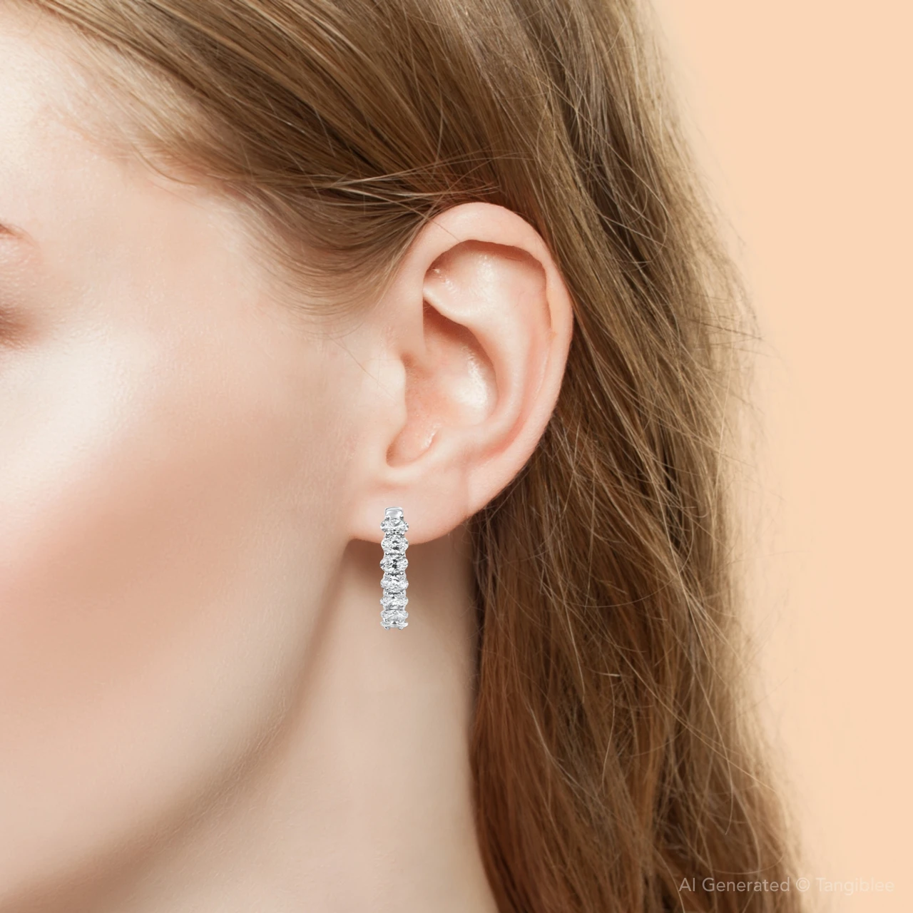 1 - 5 Ct Oval Diamond Hoops 
