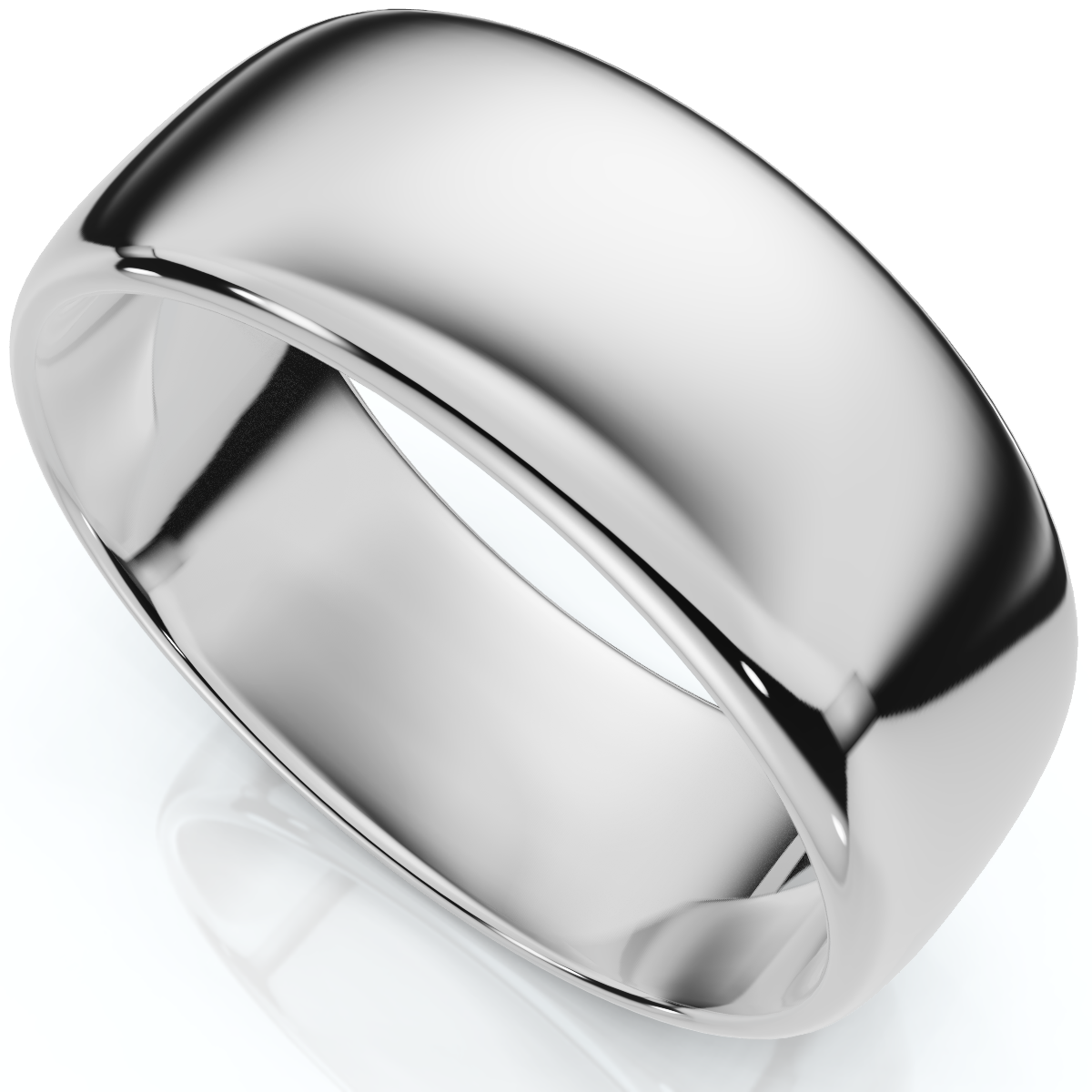 8mm Dome High Polished Wedding Band 950 Platinum