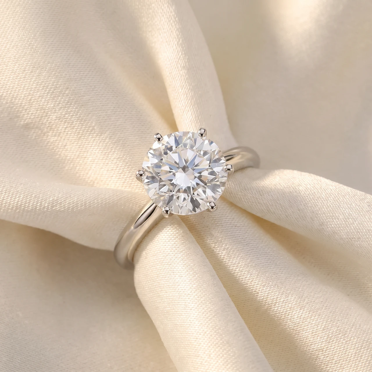 Certified 2-6Ct Diamond Solitaire Engagement Ring 14k Gold or Platinum Lab Grown (G-H, VS)