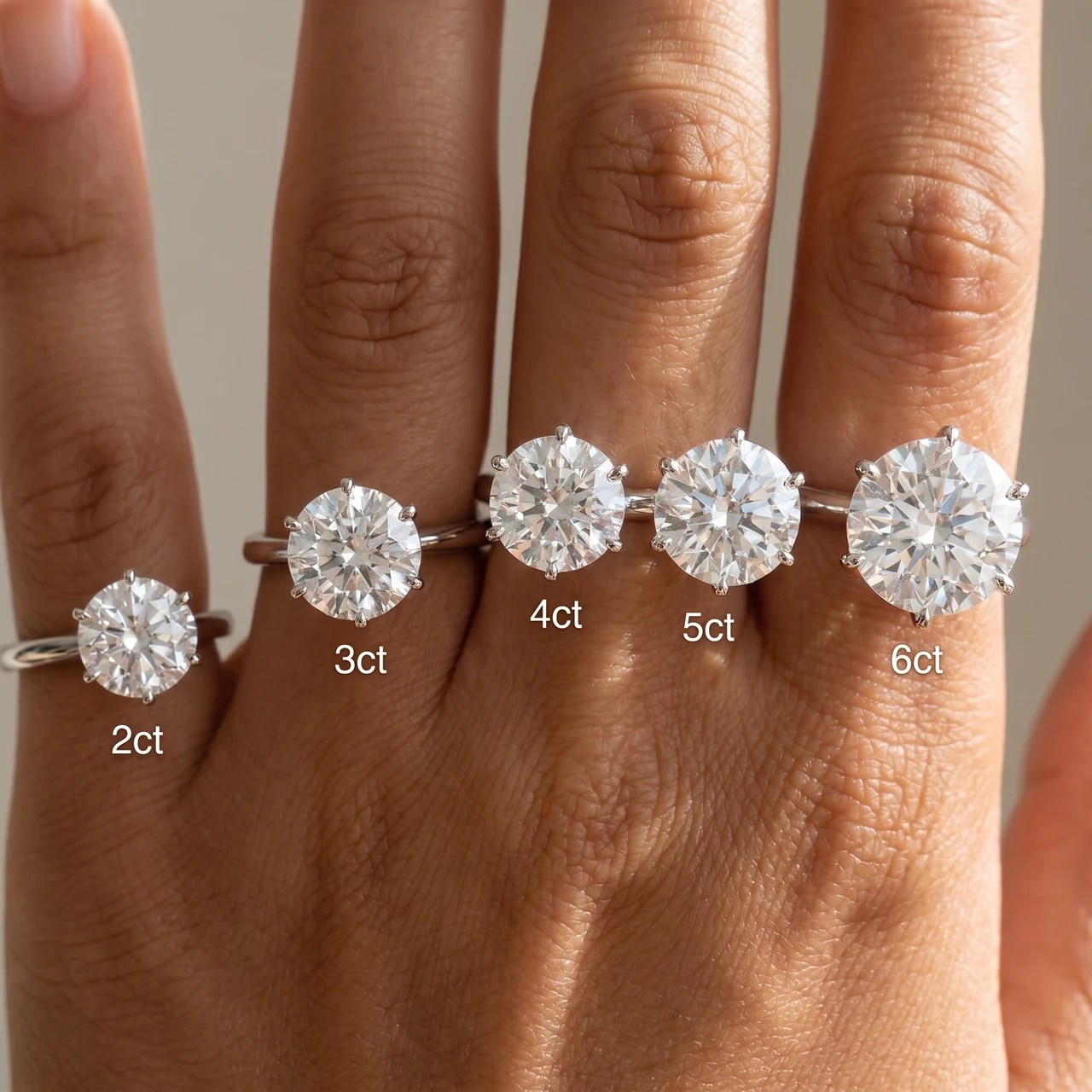 Certified 2-6Ct Diamond Solitaire Engagement Ring 14k Gold or Platinum Lab Grown (G-H, VS)