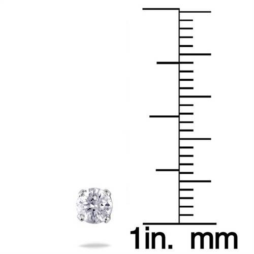 1/2 cttw Round Cut Diamond Studs 14k White Gold Womens Earrings (I-J, I2-I3)