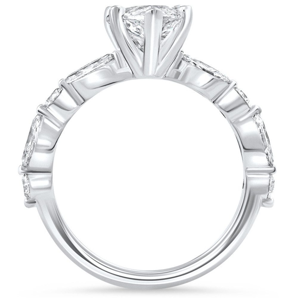Certified 1.75-5.75Ct Marquise Diamond Engagement Ring 14k or Platinum Lab Grown (G-H, VS2-SI1)