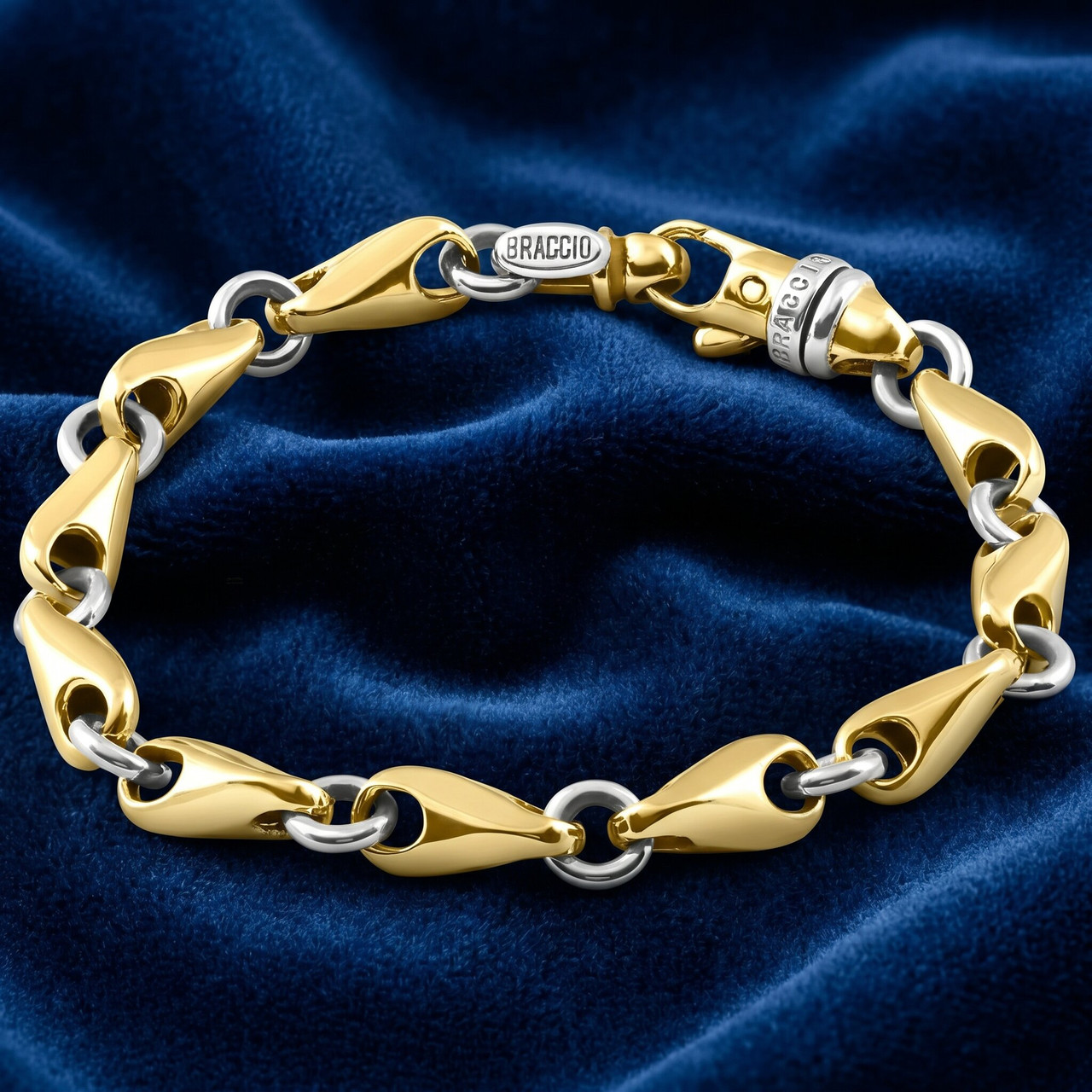Men's Link 14k Gold (47gram) or Platinum (75gram) 8mm Bracelet 8.5"