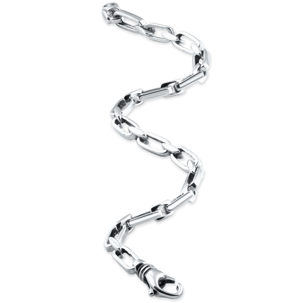 Men's Round & Square Link 14k Gold (16gram) or Platinum (26gram) 5mm Bracelet 8.5"