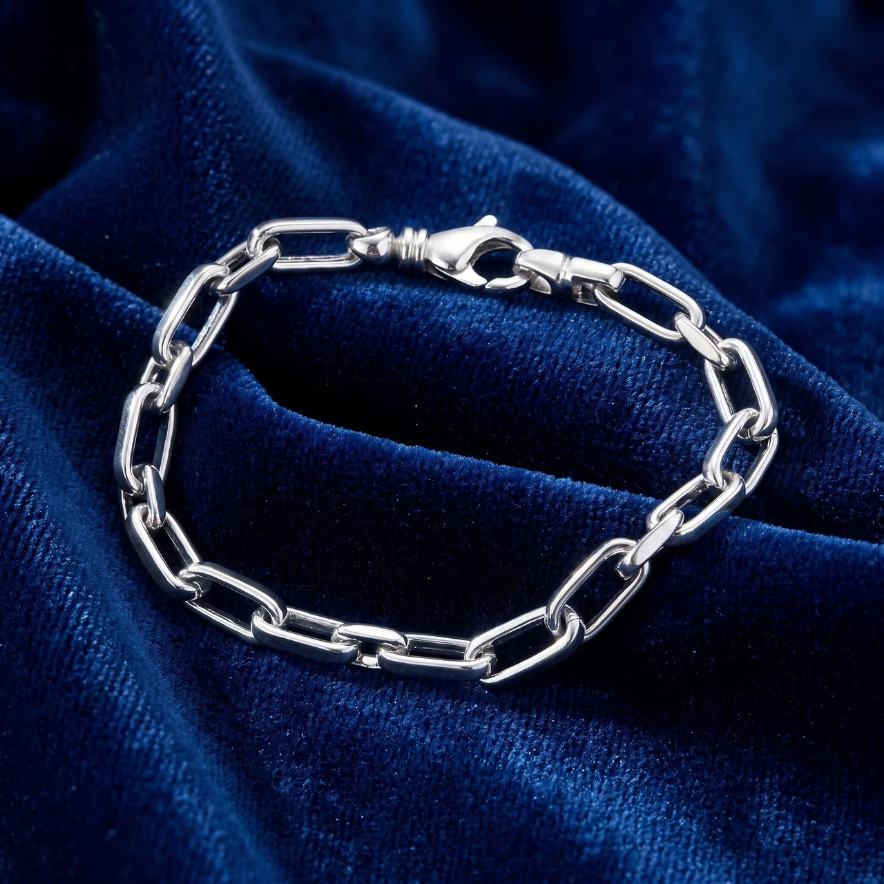 Men's Round & Square Link 14k Gold (16gram) or Platinum (26gram) 5mm Bracelet 8.5"