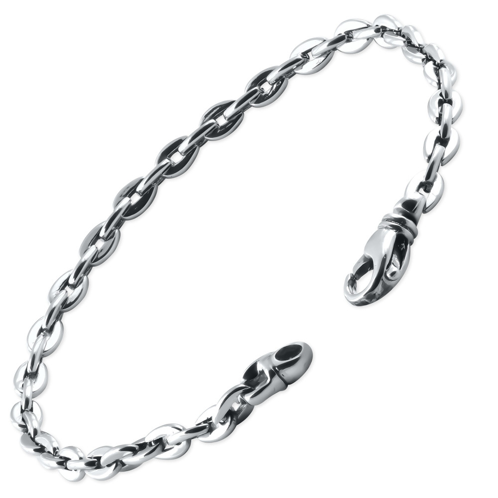 Men's Link 14k Gold (19gram) or Platinum (30gram) 5mm Bracelet 8.5"