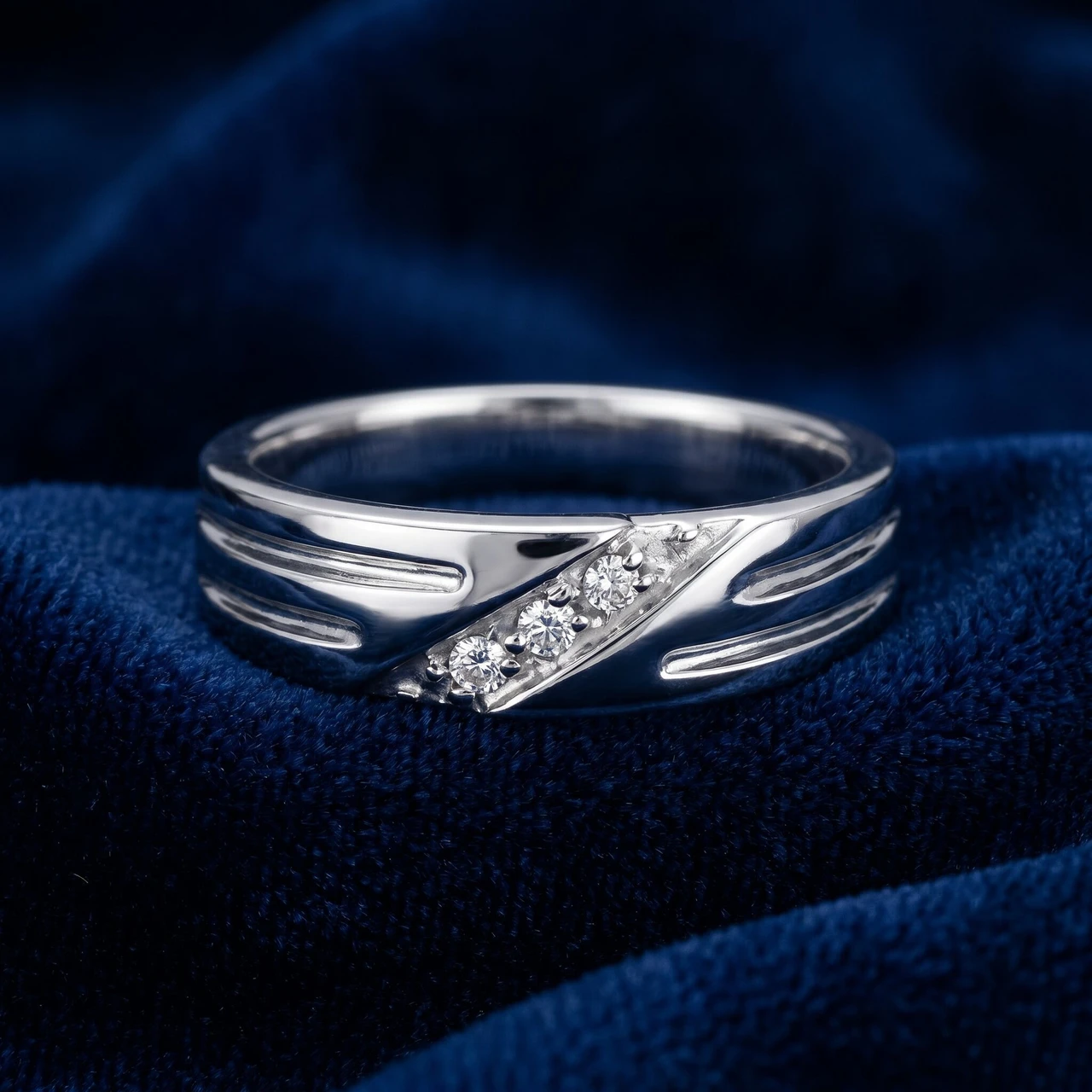 Mens Real Diamond 14k White Gold Wedding Ring Band New (G-H, I2-I3)