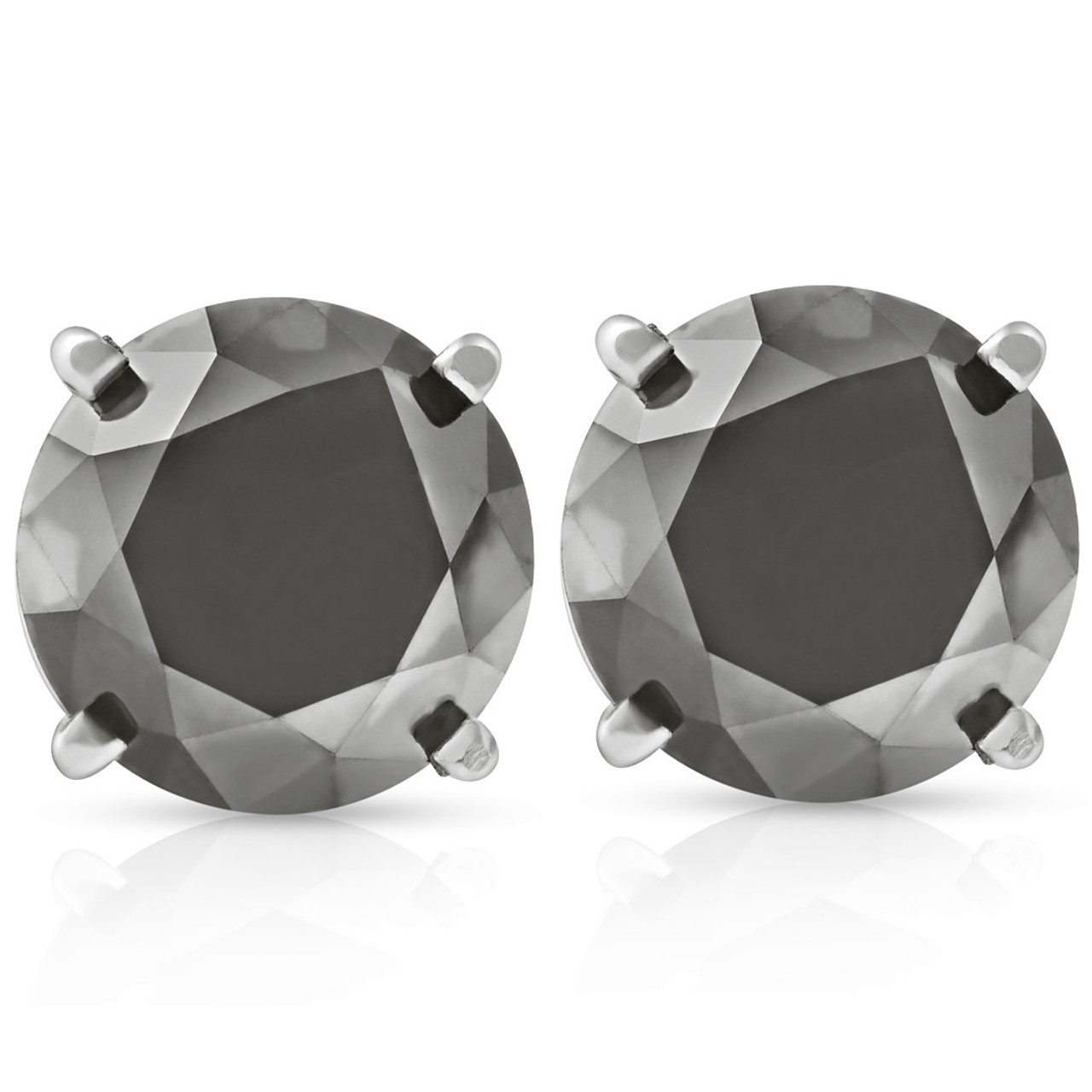 14k black diamond stud earrings