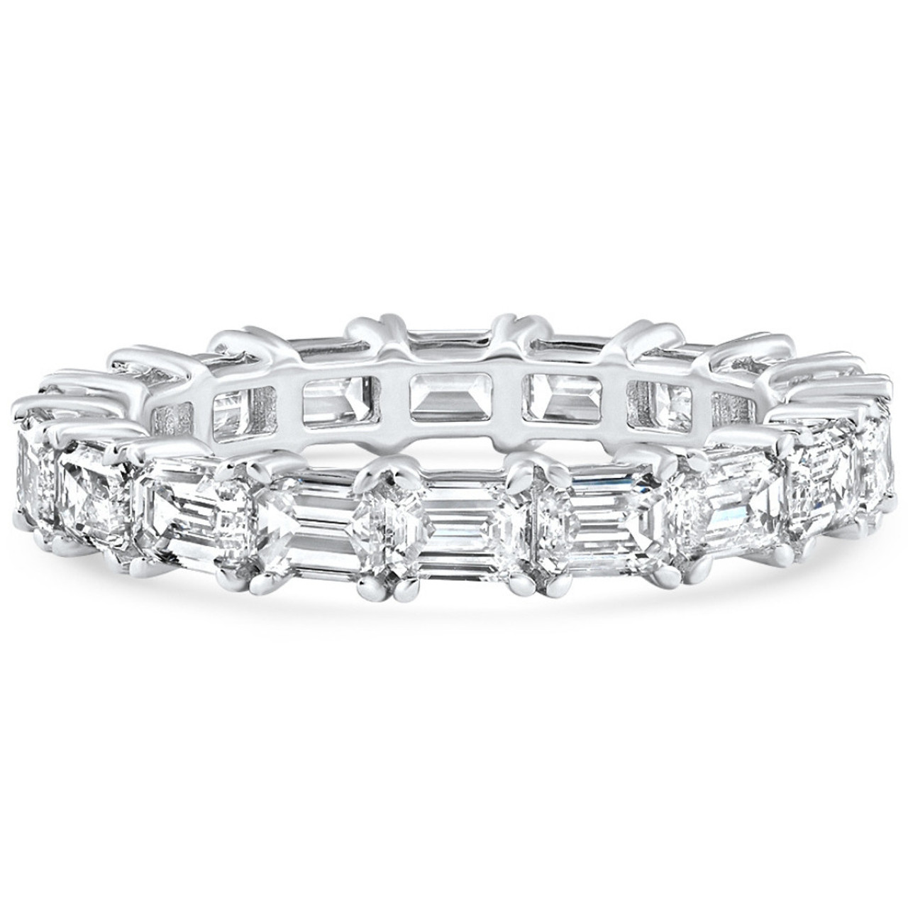 3 - 6 Ct East West Emerald Cut Diamond Eternity Wedding Ring 14k Gold Lab Grown (F-G, VS) 3 - 6 Ct East West Emerald Cut Diamond Eternity Wedding Ring 14k Gold Lab Grown (F-G, VS)