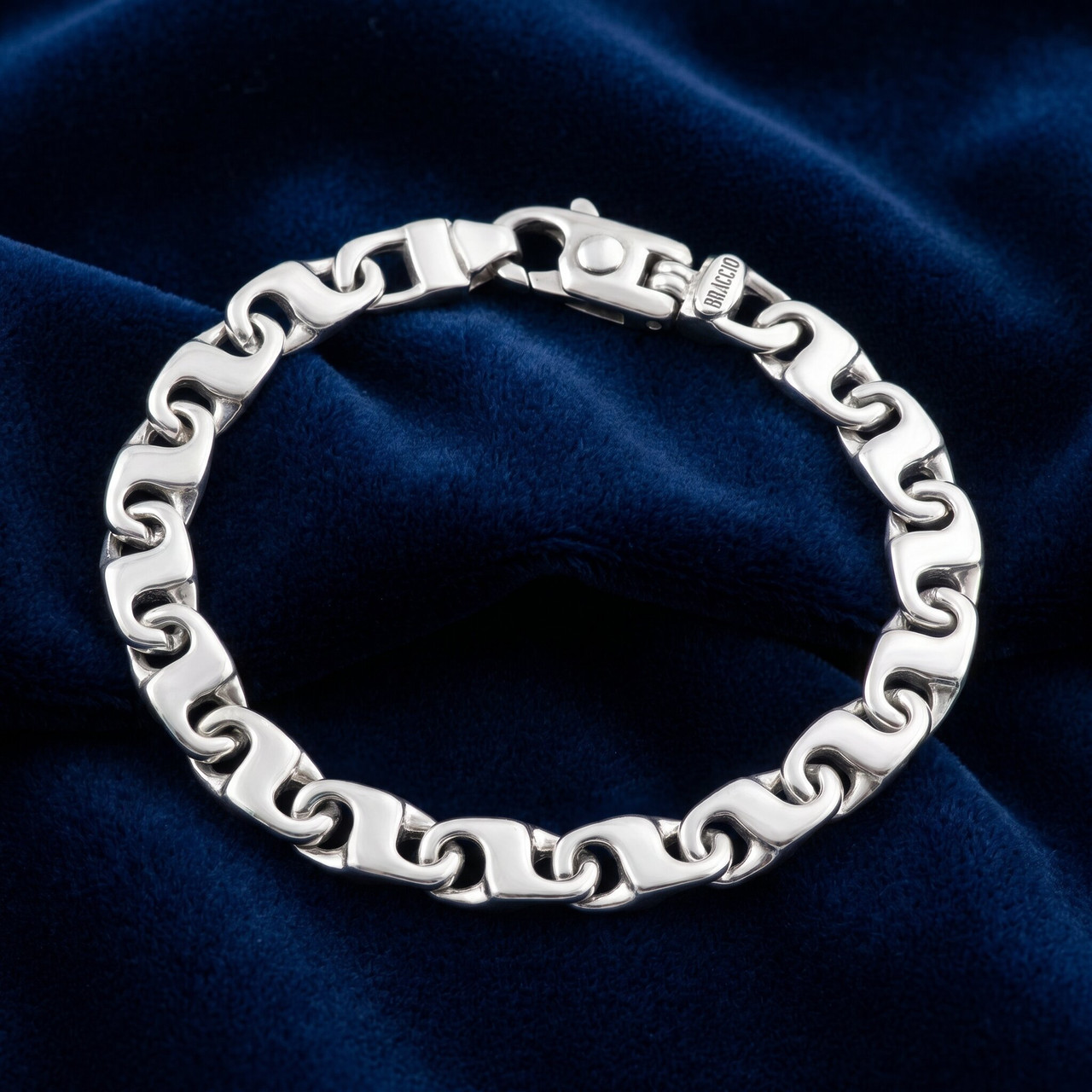 Men's Mariner 14k Gold (33gram) or Platinum (58gram) 8mm Link Bracelet 8.5"