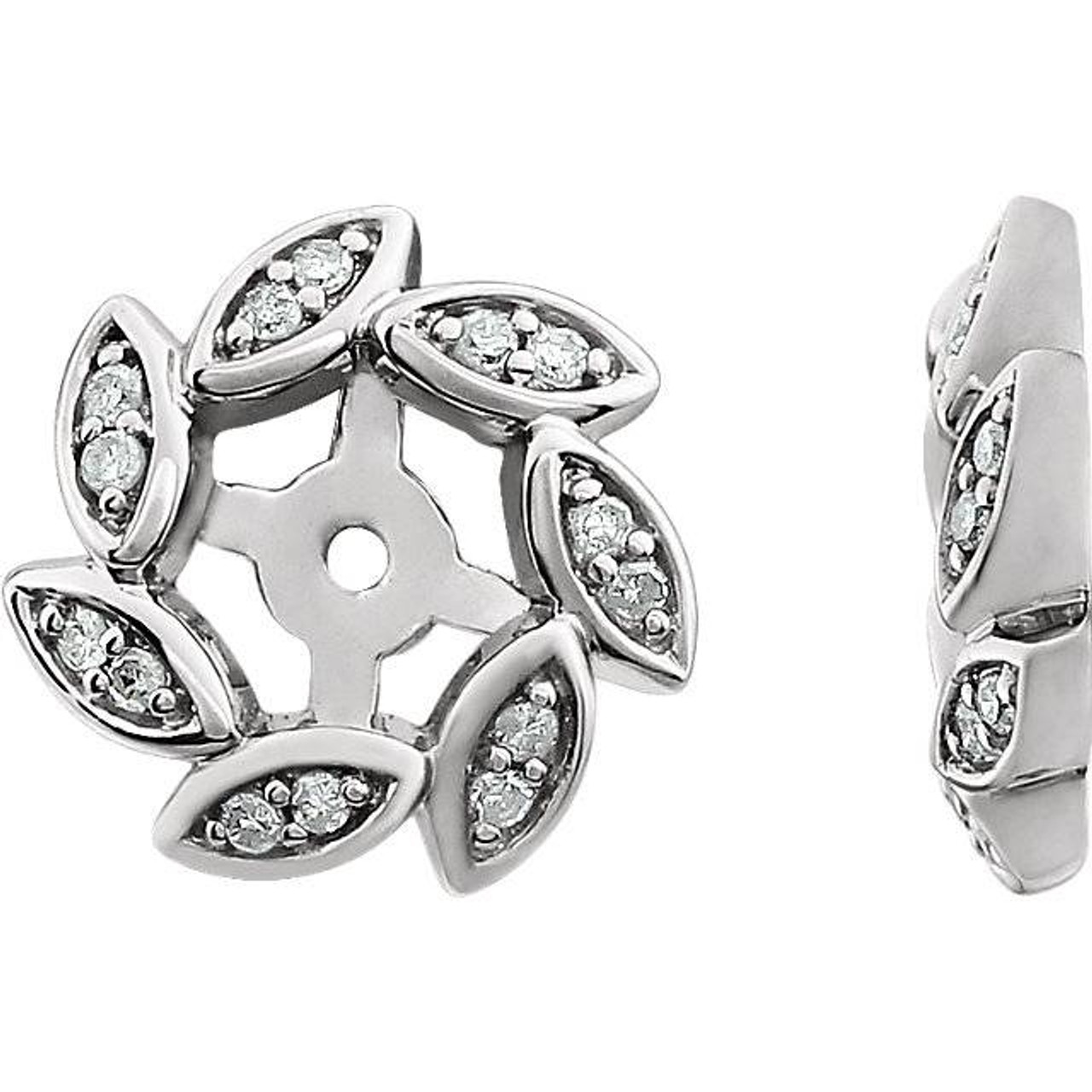 14Kt White 1/10 Ctw Diamond Earring Jackets (up to 4mm) (G-H, SI)