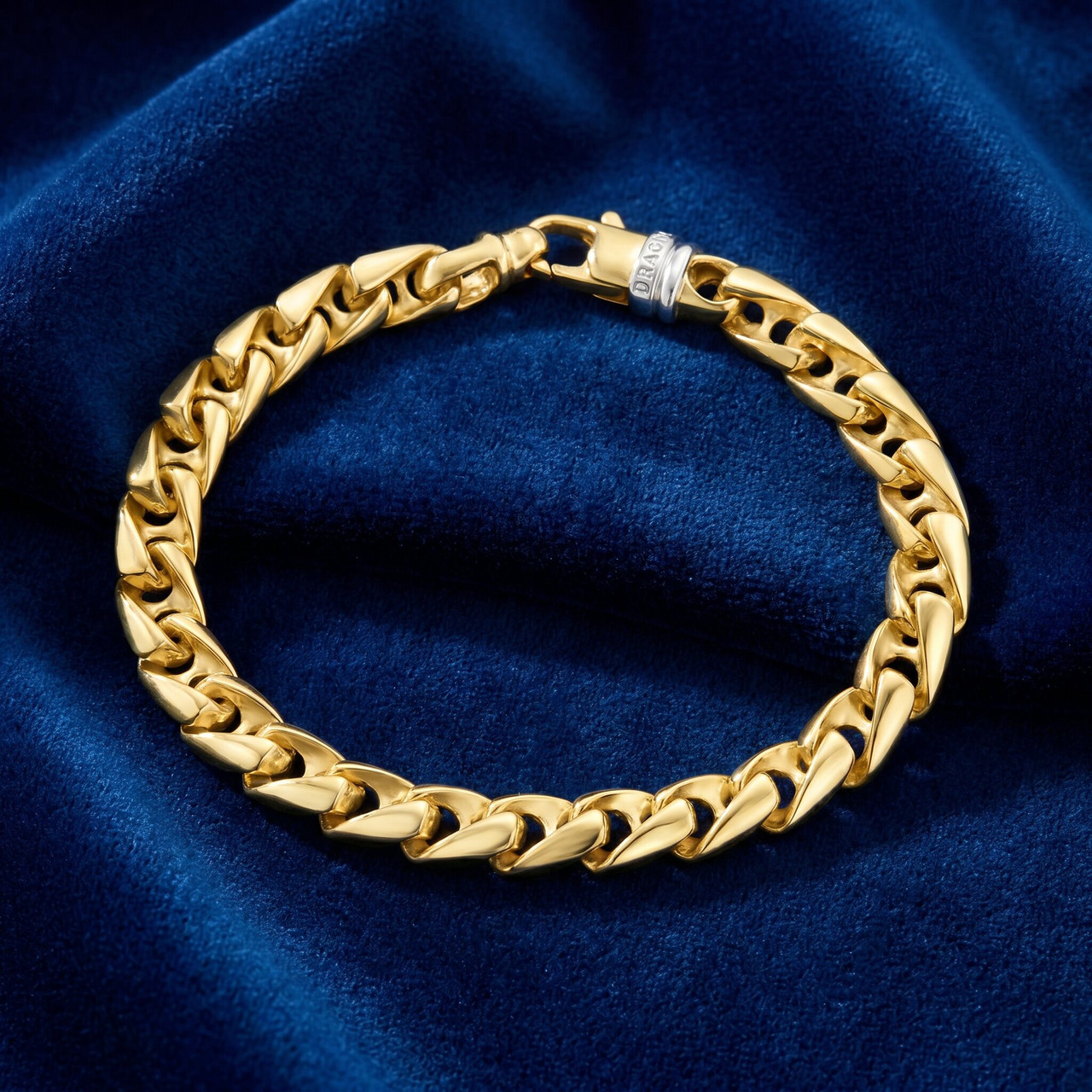 Men's Twist Designed 14k Gold (55g) or Platinum (89g) 7mm Link