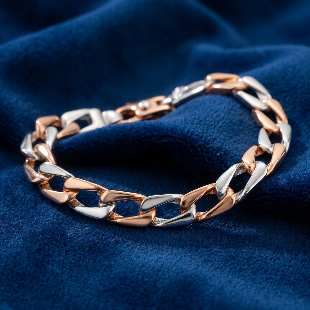 Men's Designed14k Gold (38gram) or Platinum (67gram) 7mm Link Bracelet 8.5"