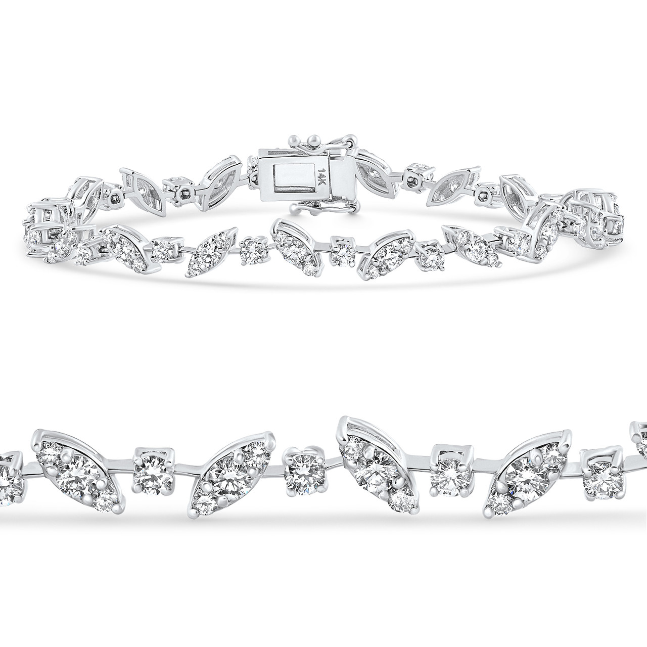 3.70Ct 14k White Gold Diamond Tennis Bracelet 7" Lab Grown (G-H, VS2-SI1)