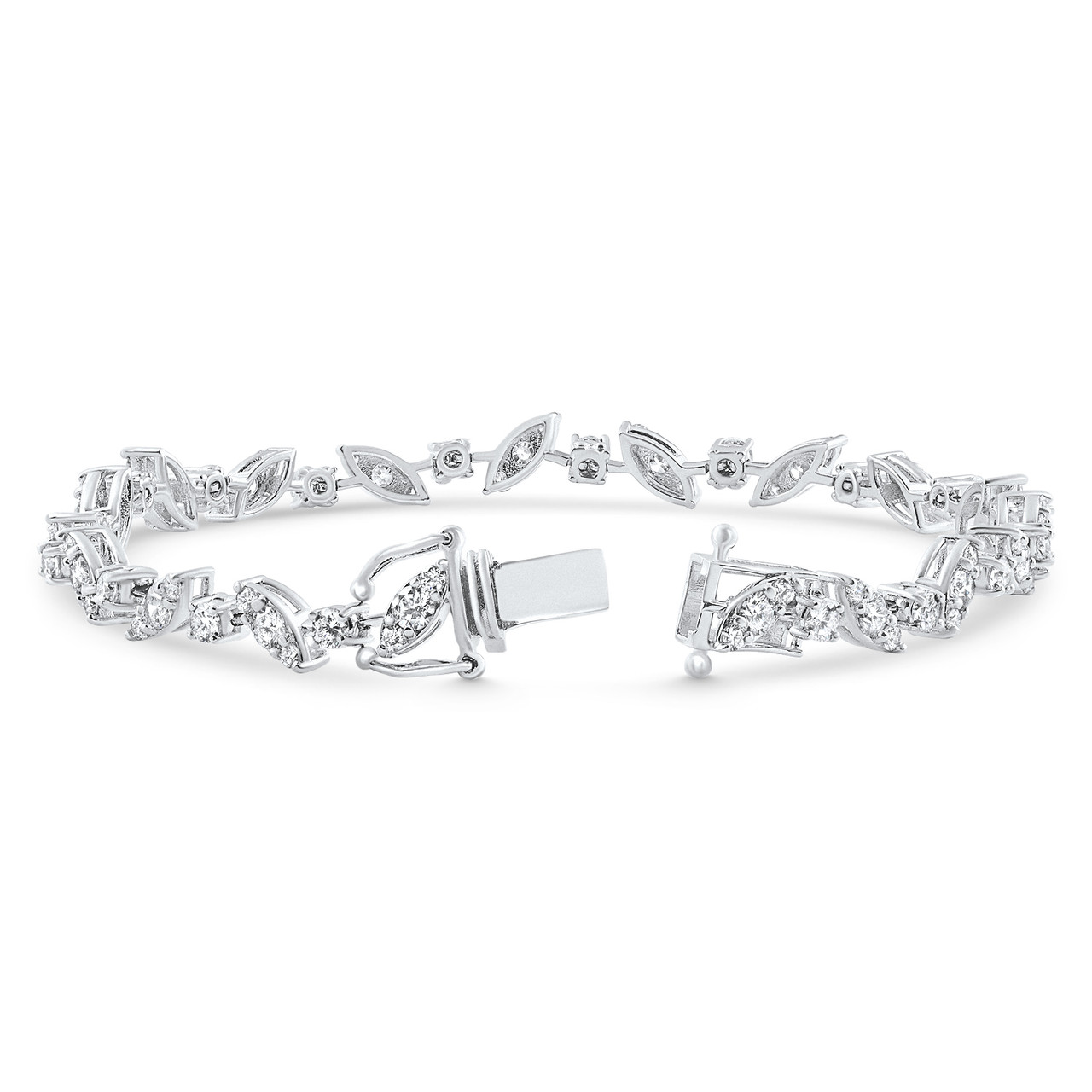 3.70Ct 14k White Gold Diamond Tennis Bracelet 7" Lab Grown (G-H, VS2-SI1)