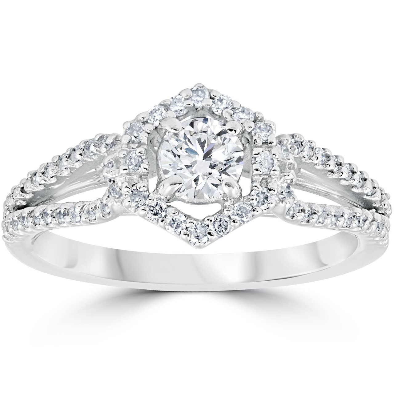 5/8 Ctw Diamond Engagement Ring with 3/8 Ct Round Cut Center | Robert Irwin  Jewelers | Memphis, TN