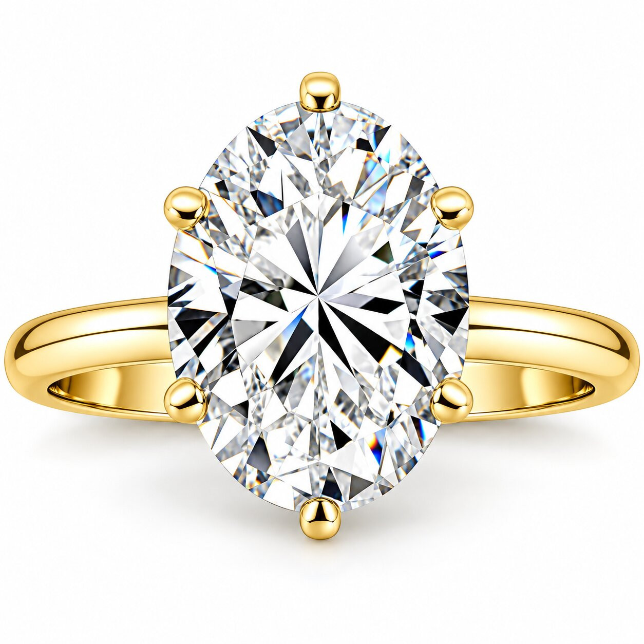 Certified 1-5Ct Oval Diamond Solitaire Engagement Ring Gold / Platinum Lab Grown (G-H, VS2-SI1)
