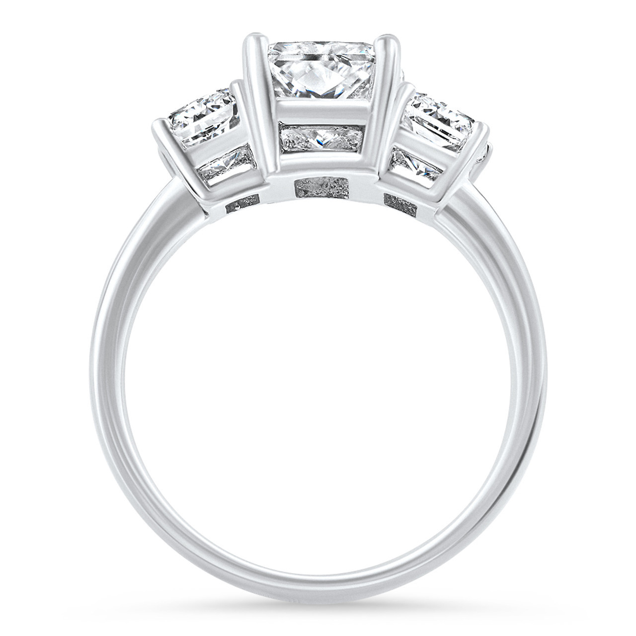 4 - 7 Ct Radiant Cut 3-Stone Diamond Engagement Ring 14k or Platinum Lab Grown (G-H, VS2-SI1)