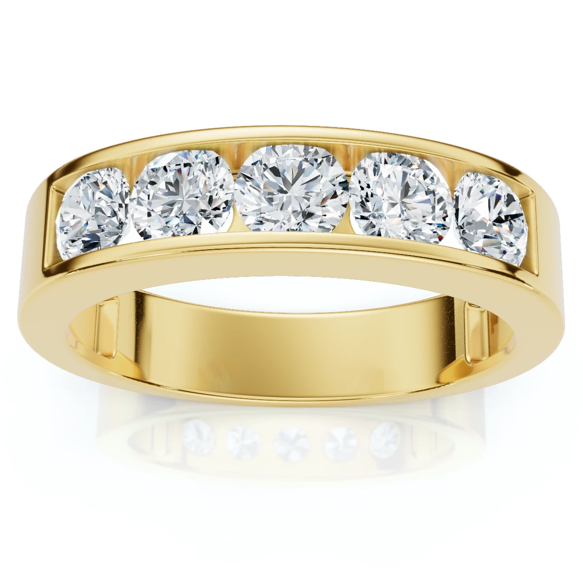 1 1/4Ct Channel Set Men's Diamond Wedding Anniversary Ring 14K Gold (H-I, I1)