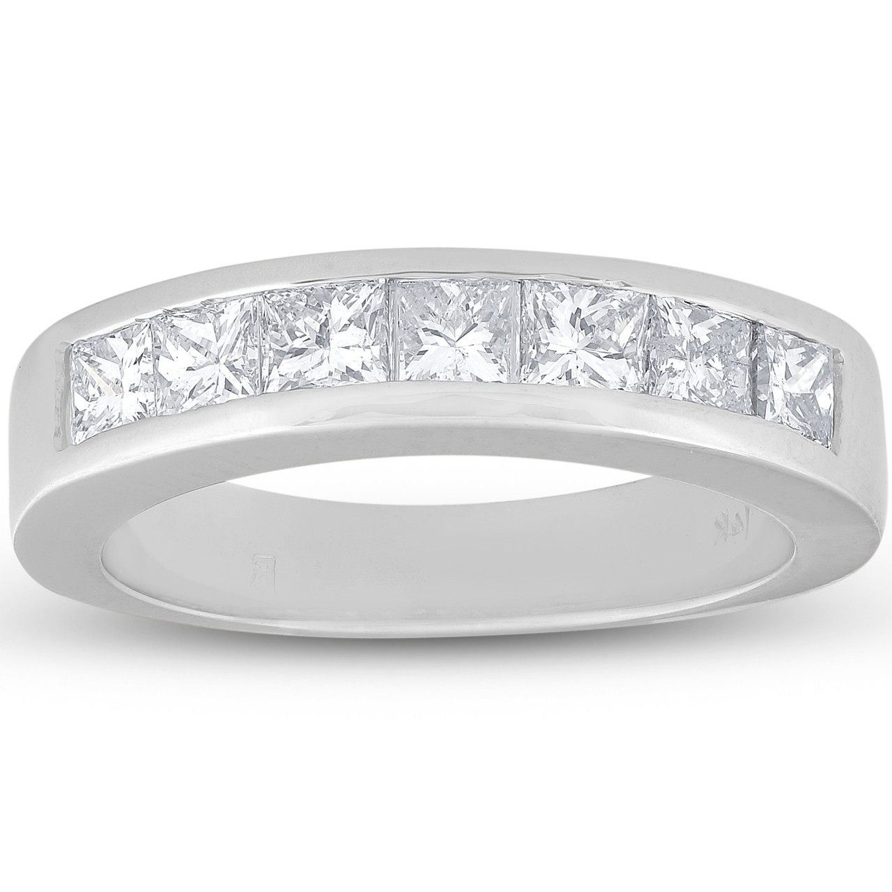 diamond channel wedding band