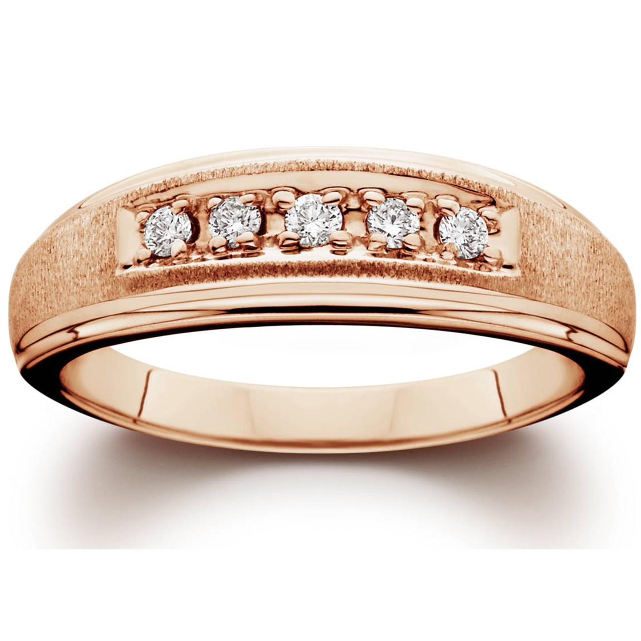 Pompeii3 Men's Brushed Pink Diamond Wedding Ring