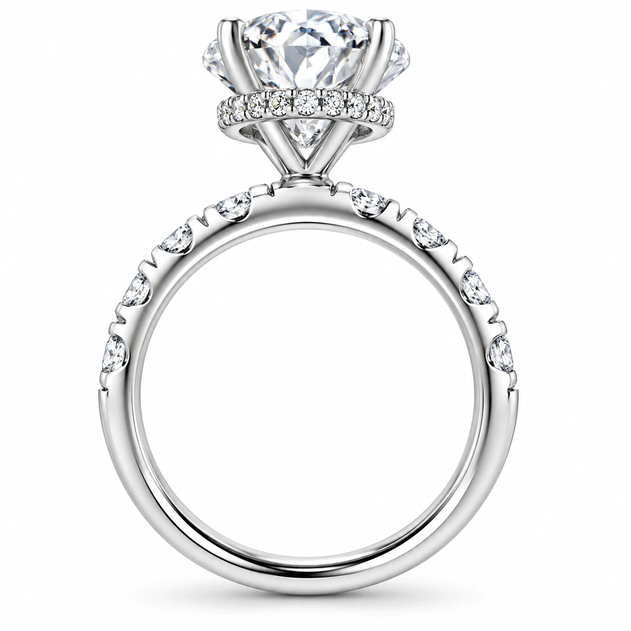 Certified 5.28Ct Oval Diamond Side Halo Engagement Ring 14k White Gold Lab Grown (F-G, VS)