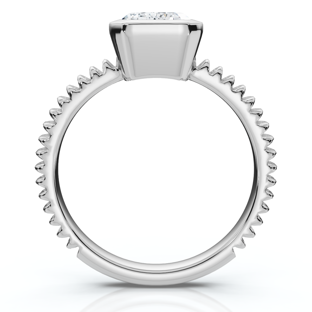 Certified 2 - 6Ct Solitaire Emerald Diamond Bezel Engagement Ring Gold Lab Grown (G-H, VS2-SI1)