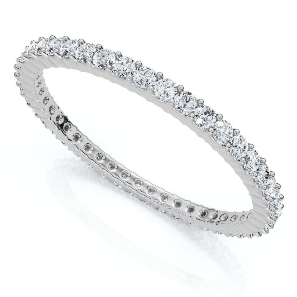 3/4Ct Diamond Eternity Ring 14k Gold or Platinum Wedding Band Lab Grown (F-G, VS)