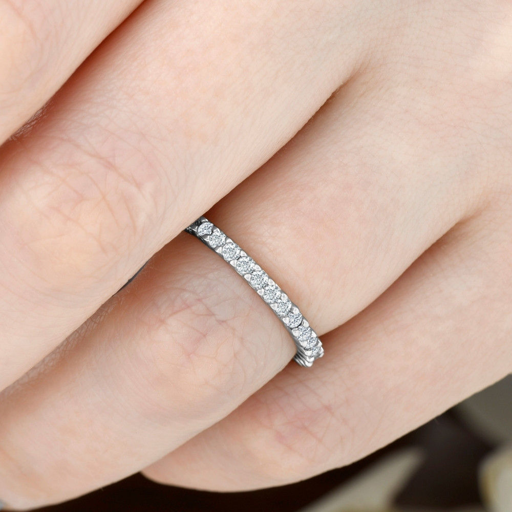 3/4Ct Diamond Eternity Ring 14k Gold or Platinum Wedding Band Lab Grown (F-G, VS)