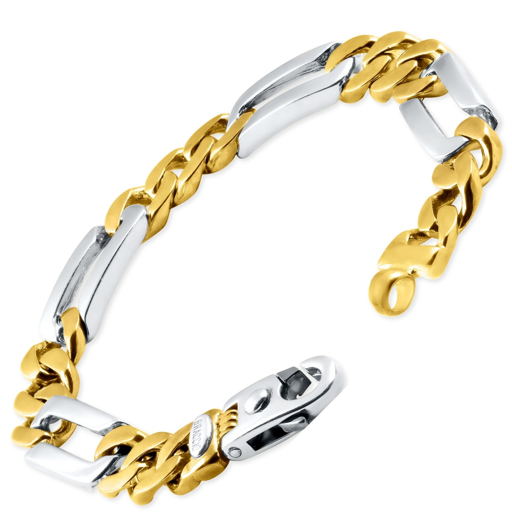 Men's Figaro Link 14k Gold (49gram) or Platinum (80gram) 10.5mm Bracelet 8.25"
