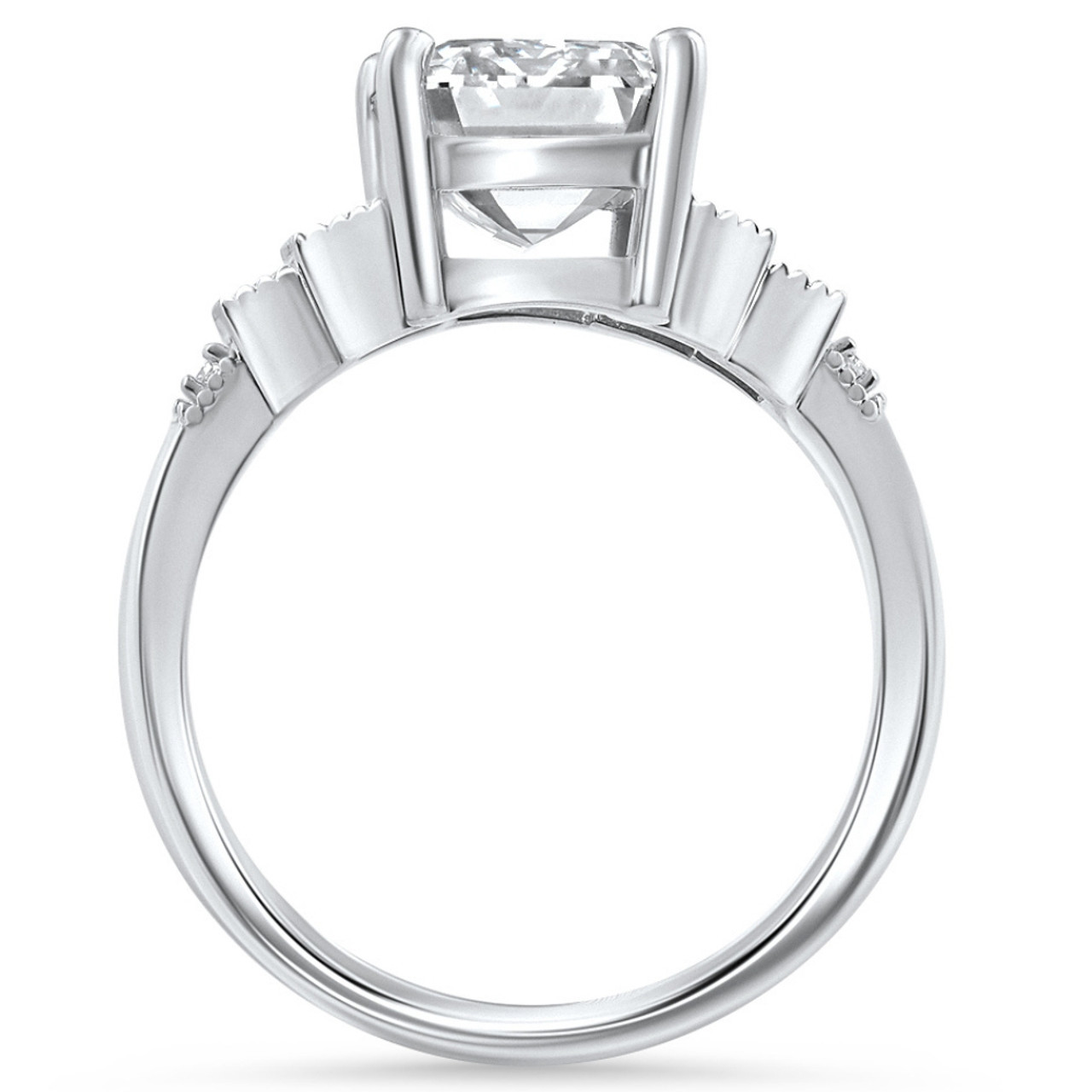 Certified 2.15Ct - 6.15Ct Emerald Cut Lab Grown Diamond Engagement 14k Gold Ring (G-H, VS2-SI1)
