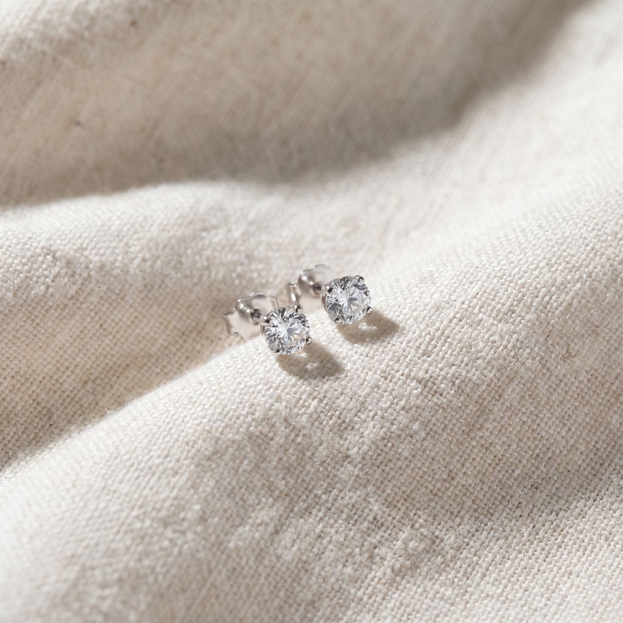 1/5ct Diamond Studs 14K White Gold (J-K, I2-I3)