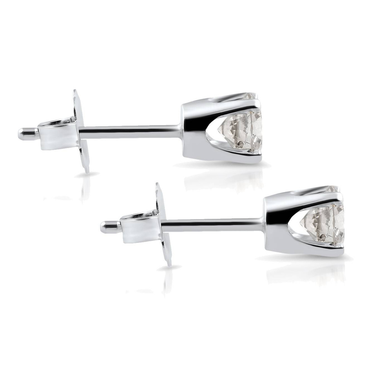 1/5ct Diamond Studs 14K White Gold (J-K, I2-I3)