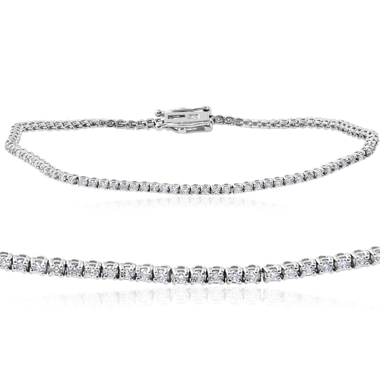 1 1/2 cttw Diamond Tennis Bracelet 14k White Gold 7" (H-I, I1) 1 1/2 cttw Diamond Tennis Bracelet 14k White Gold 7" (H-I, I1)