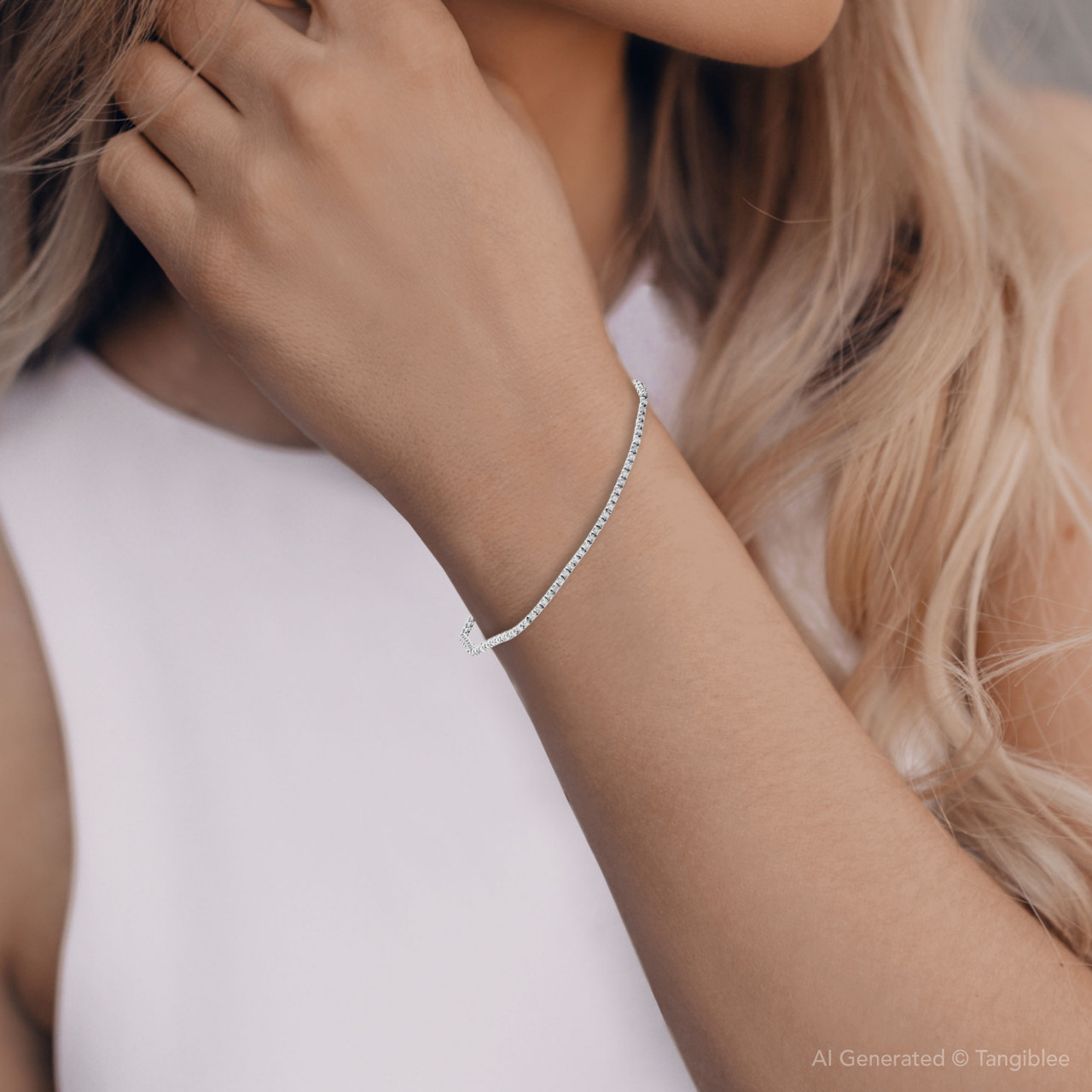 1 1/2 cttw Diamond Tennis Bracelet 14k White Gold 7" (H-I, I1) 1 1/2 cttw Diamond Tennis Bracelet 14k White Gold 7" (H-I, I1)