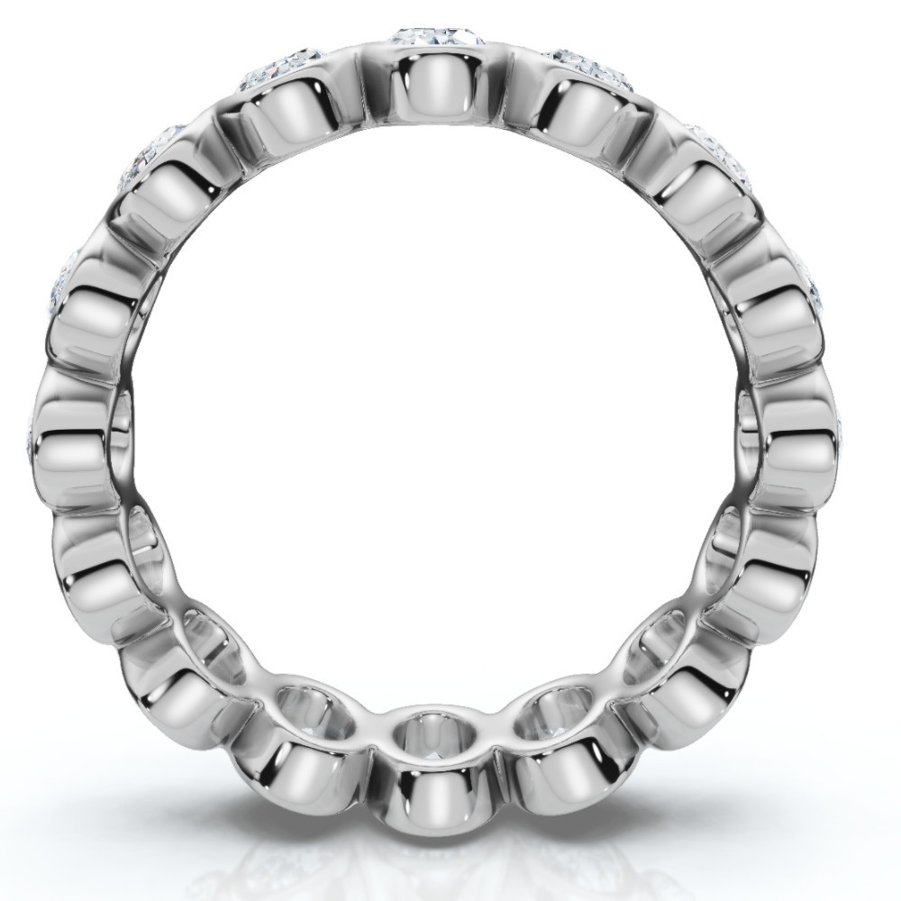 3 - 12Ct Oval Diamond Bezel Eternity Ring 14k Gold Lab Grown Stackable Band (G-H, VS2-SI1)