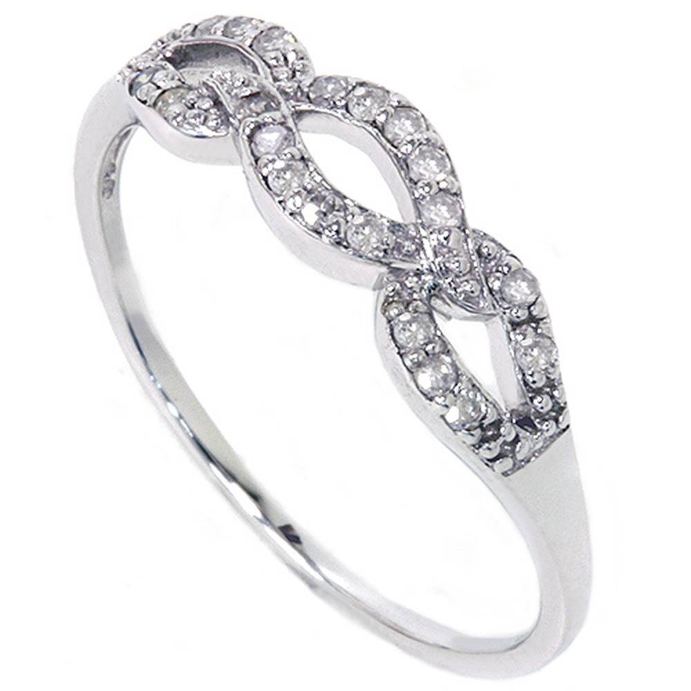 1/10ct Petite Diamond Infinity Ring 10K White Gold (G-H, I2-I3)
