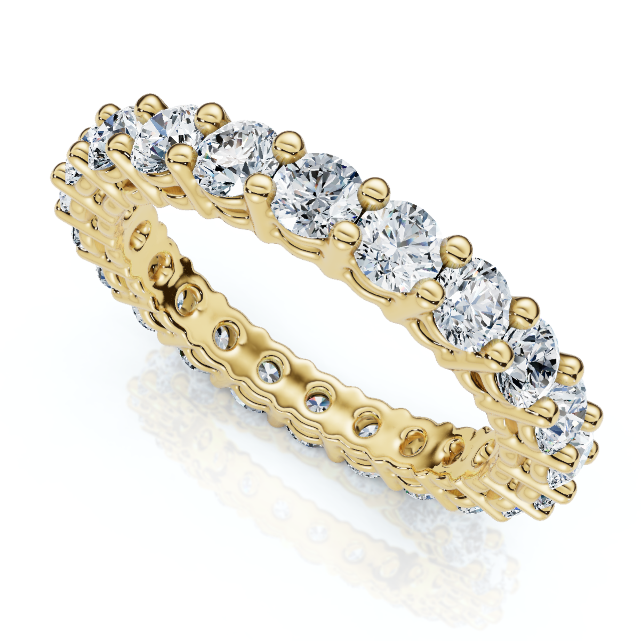 2 - 6Ct TW Diamond Eternity Ring 14k Gold Anniversary Lab Grown Wedding Band (G-H, VS2-SI1)