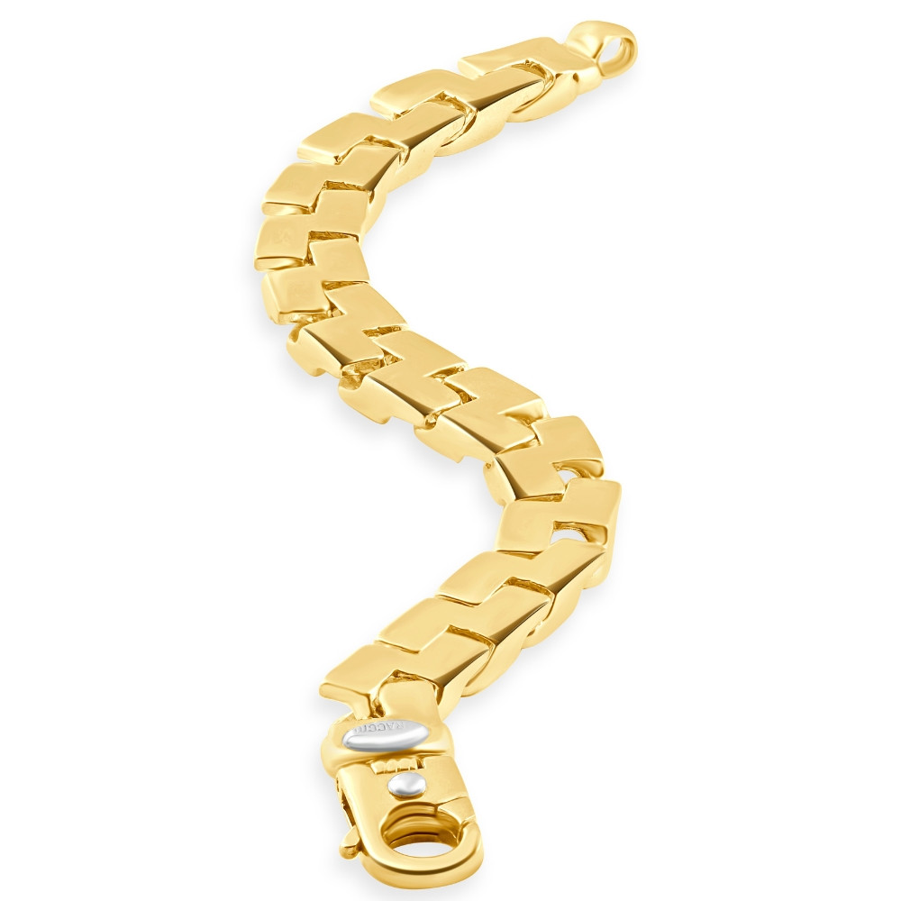 Men's Flat Curb Design 14k Gold (91g) or Platinum (171g) 12mm Link Bracelet 9.5"