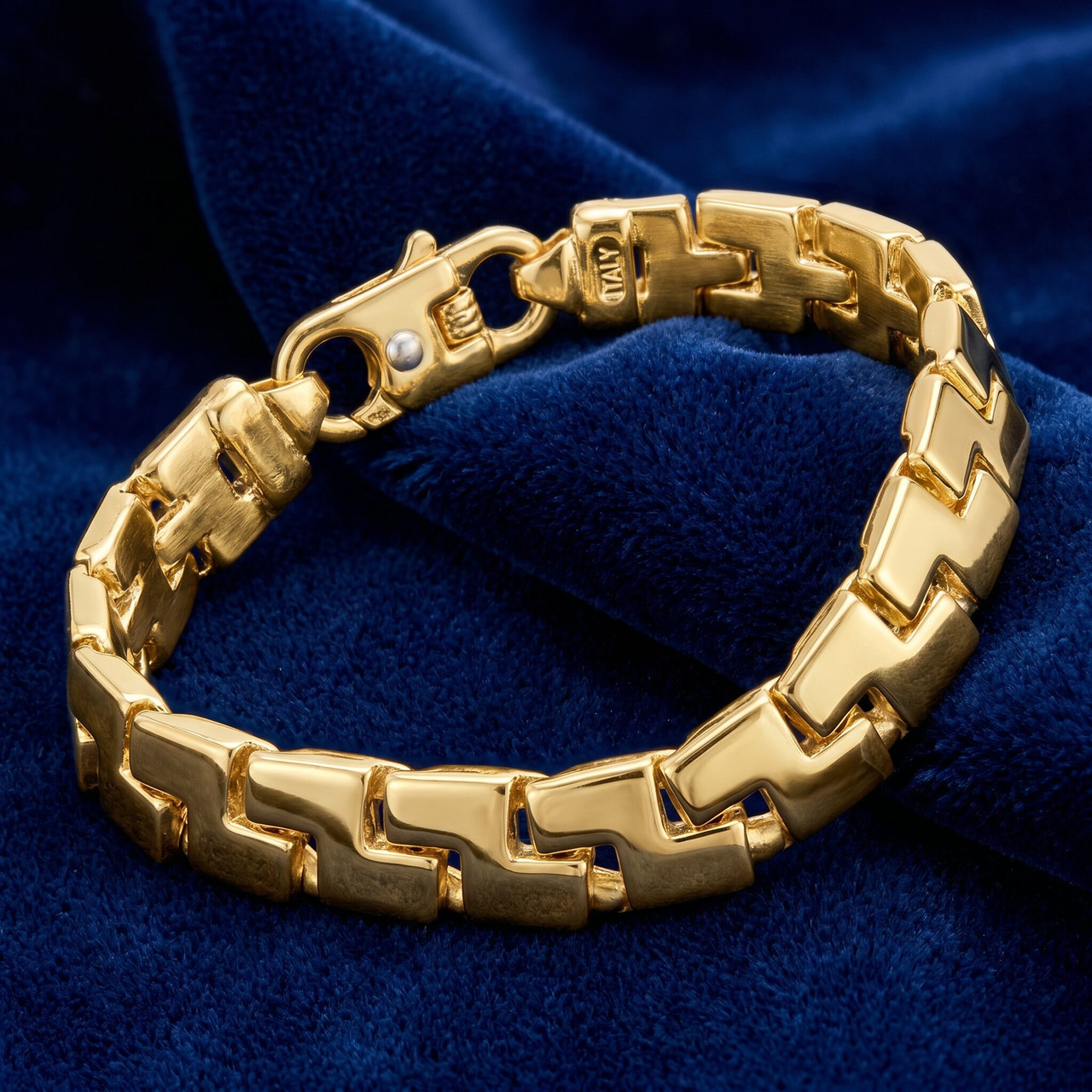 Men's Flat Curb Design 14k Gold (91g) or Platinum (171g) 12mm Link Bracelet 9.5"